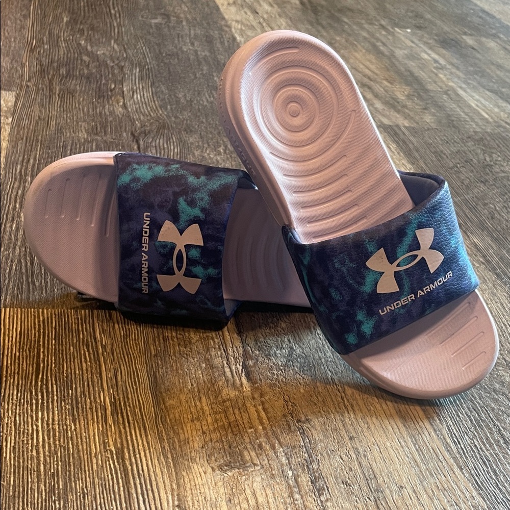 Under Armour Kids Slide Sandals - Blue and Teal